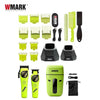 A collection of WMARK professional cordless hair trimmer grooming tools including combs and clippers.