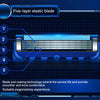 Diagram showing the five layers of an elastic blade and coating technology for a manual shaver.