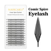 A package of Masscaku Comic Spire Eyelash featuring various lengths of handmade eyelash filaments.