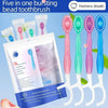 A package of five in one bursting bead toothbrushes in various colors and packaging.