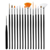 A set of precision nail art brushes for gel and acrylic polish, shown standing upright.