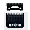 A black professional hair clipper blade set with a protective housing and multiple sharp blades.