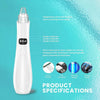 A white silicone pore vacuum kit with multiple indicators and accessories for extracting blackheads.