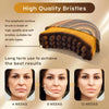 A close-up of a high quality brush with soft bristles used for lymphatic contouring on the face over 4, 8, and 12 weeks.