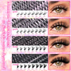 A comparison chart showing various lash styles and lengths for natural thick style DIY lash extension kits.