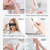 A six-step guide showing how to use an IPL pulsed light hair removal device for safe skin treatment.