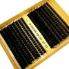 A gold-colored box containing a set of 320 DIY eyelash extensions for creating lash looks.