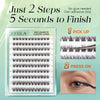 A package of Vyrila self-adhesive cluster lashes showing instructions for a two-step application process.