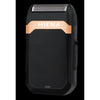 A black professional barber hair clipper set with an orange accent and a mesh grille on top.