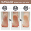 Trois images montrant l'utilisation d'un fichier de pied pour des pieds doux, lisses et sains sur 10 minutes.