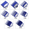 A collection of professional cordless hair trimmers in various sizes, ranging from 1.5mm to 25mm.