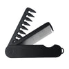 Peigne multifonction noir pliable pour coiffure de barbe et massage du cuir chevelu