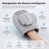 Graues ergonomisches Handmassagergerät am Arm, das Luftkompressionseigenschaften demonstriert.