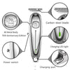 Diagram showing the components and features of a Kemel 70 Years Anniversary Edition rechargeable electric hair clipper.