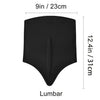 Black lumbar compression support board measuring 9 inches wide and 12.4 inches high