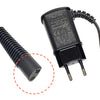 Black replacement power adapter for professional barber shavers with a coiled cable.