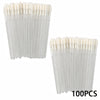 A set of 100 clear plastic crystal applicator wands for lip and eyelash extensions.