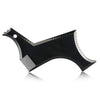 Black all-in-one beard styling template and comb with a curved shape