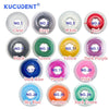 A collection of various colored dental orthodontic power chain elastic rubber bands labeled NO.1 through NO.34.