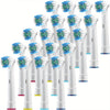 A collection of replacement toothbrush heads for electric toothbrushes, shown in various colors and sizes.