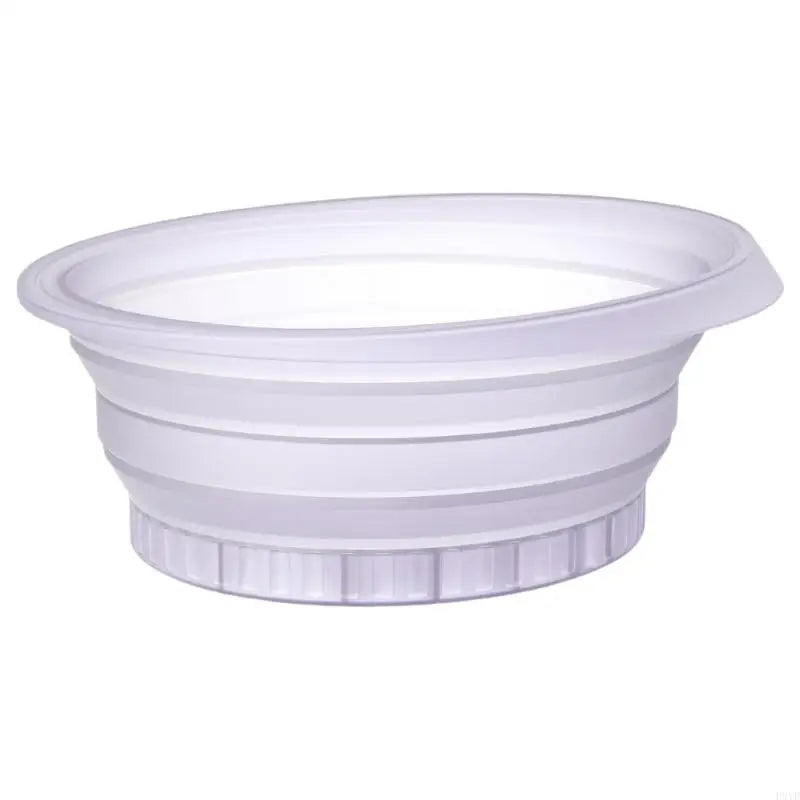 White silicone foldable ice bath bowl used for facial plunge