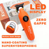 Orange Kemet LED-Haartrimmer mit Bodenhaken-Design und Nano-Beschichtung superhydrophobische Oberfläche