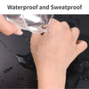 A hand is applying waterproof and sweatproof eyelash glue to an eye.