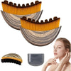 A set of orange and gray lymphatic contour face brushes shown alongside a handheld silver brush.