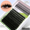 A package of black DIY spiky lash clusters for bold extensions with measurements and usage instructions.