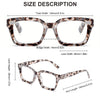 Tortoiseshell and leopard print reading glasses with a rectangular frame and thin arms