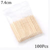 A package containing 100 natural wood nail art pusher sticks, measuring 7.4cm long.