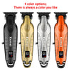 Four color options of a professional rechargeable electric hair clipper trimmer shown side by side.
