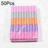 A pack of 50 multi-sided nail and cuticle buffing files in various pastel colors like pink, orange, purple, and gray.