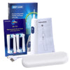 A set of Deep Clean electric toothbrush replacements, including brush heads and a charging base.