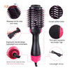 Black and pink professional hair dryer brush with massage points, unique airflow vents, ergonomic handle, and 110 cm line len
