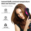 A woman is using a pink hot air brush hair styling tool on her hair.