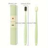 Un set de brosses à dents micro-nano vert clair montrées avec leurs dimensions.