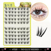A set of Dingsen Cluster Eyelash Extensions showing various lash styles and a close-up of a single lash.