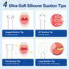 Four types of ultra-soft silicone suction tips for cleaning stones, including angled, 45 degree, flat, and loop designs.