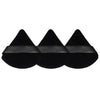 Pompones triangulares negros lavables para aplicación de maquillaje