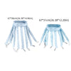 Light blue removable heatless hair curlers shown in two sizes with various lengths