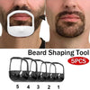 Set of five black beard shaping tools numbered 1 through 5 for precision shaving.