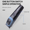 A black electric hair clipper with a single button switch and power indicator light.