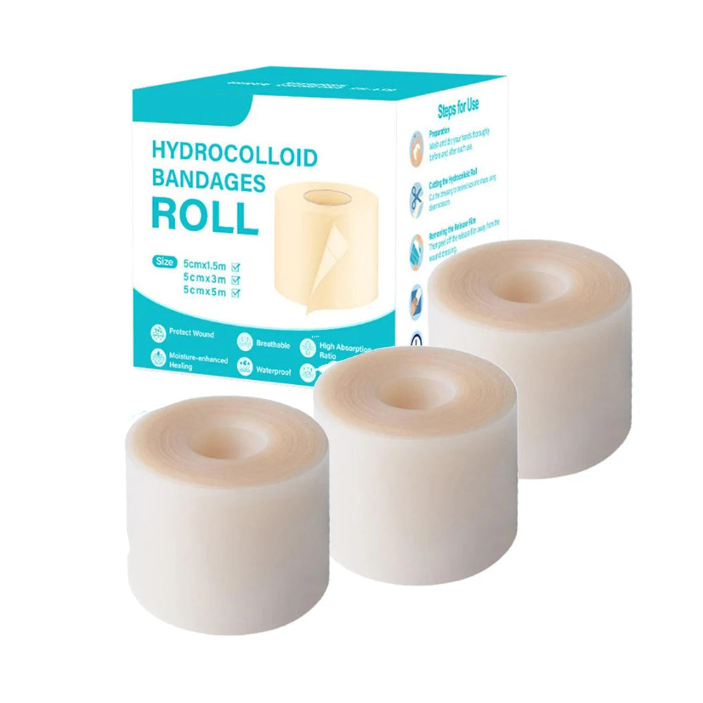 Box and rolls of Hydrocolloid Bandages for wound care