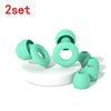 A set of two light green silicone ear plugs for sleep and protection