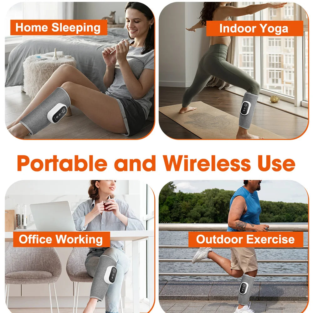 Portable elektrische Luftkompressions-Beinmassager für Zuhause, Yoga, Büro und Outdoor-Training.