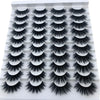 Un plateau de faux cils de renard noirs en 3D de différentes longueurs et styles.