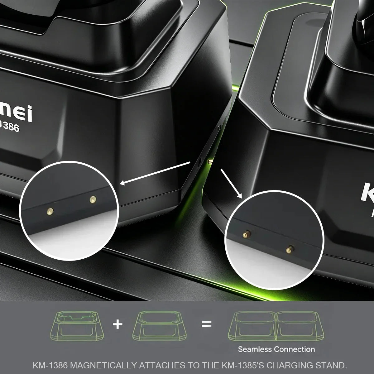 KM-1386 magnetic charging stand for a professional LED hair clipper trimmer