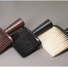 A set of three hair duster brushes with wooden and black handles and various bristle types.