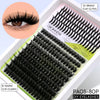 A package of black DIY spiky lash clusters for bold extensions with measurements listed.